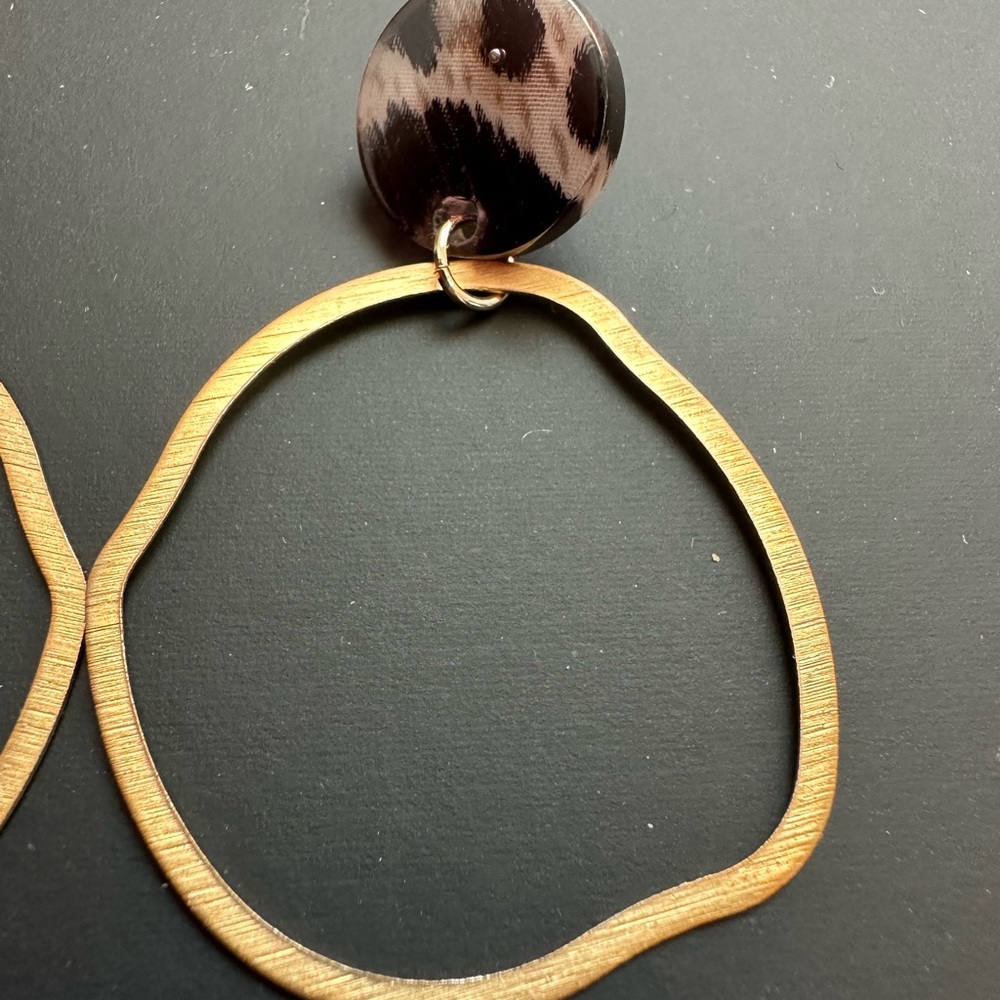 Leopard & Gold Drop Earring